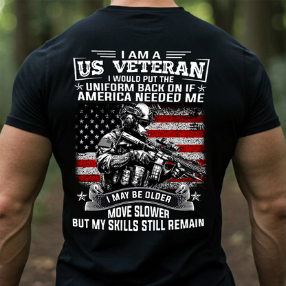Personalized Proud Military Service Patriotic Tee for Veterans, Custome Name US Veteran Unisex T-shirt