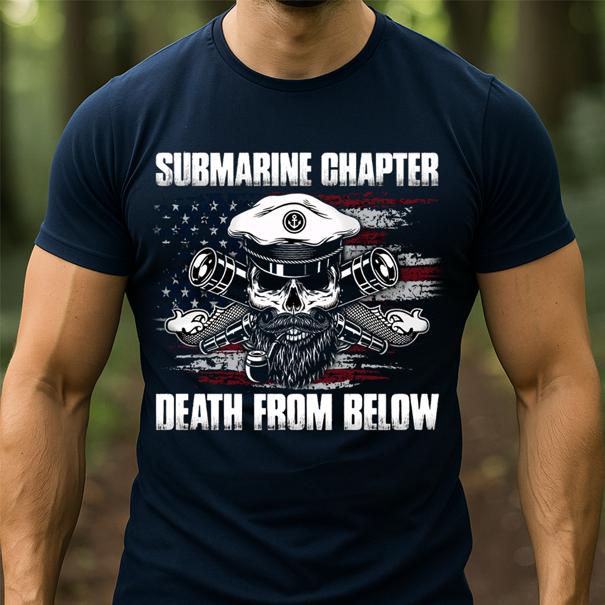 Submarine Veteran Skull T-Shirt – Death From Below Navy Military Chapter Tee