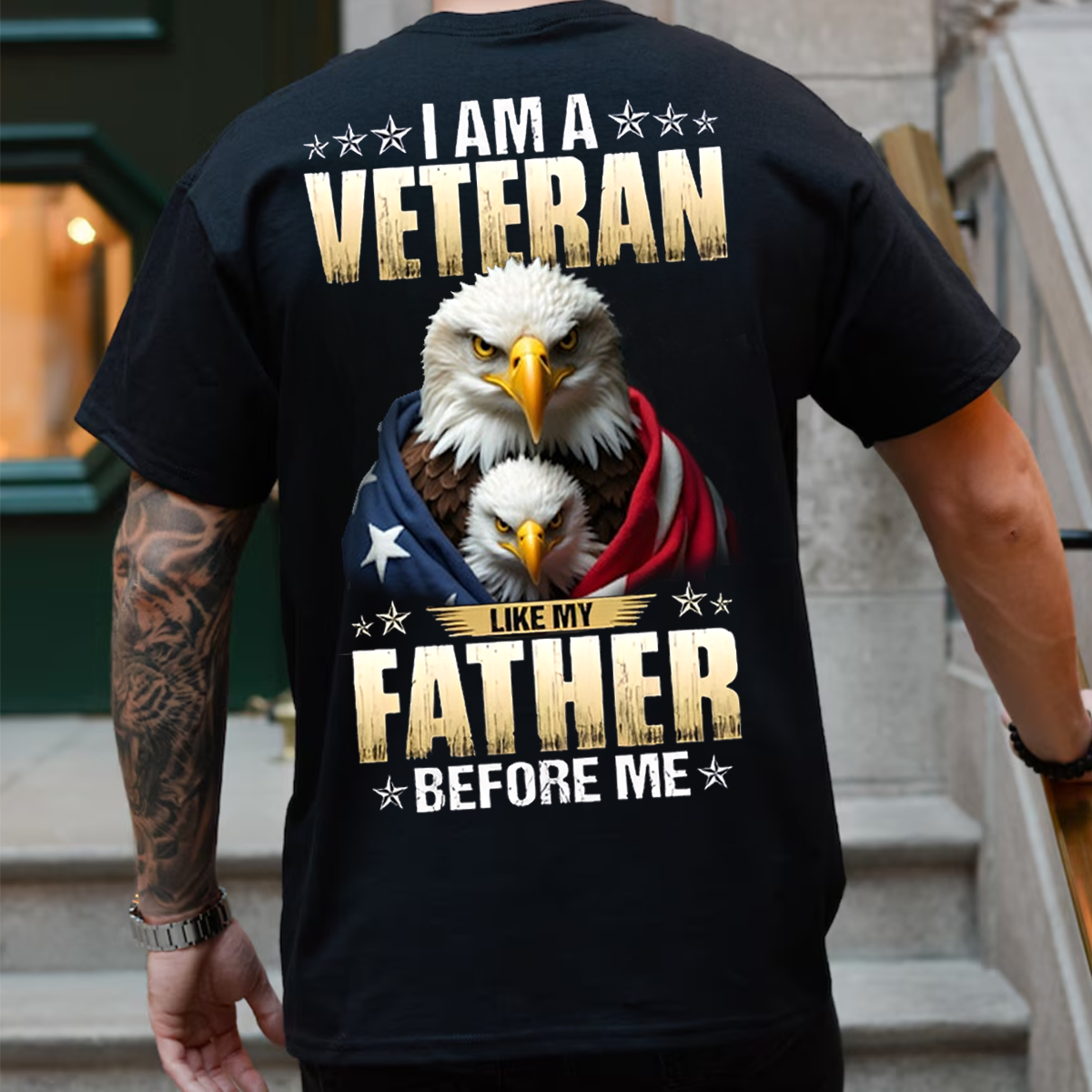I Am a Veteran Like My Father Before Me Shirt – Patriotic Family Military Tee