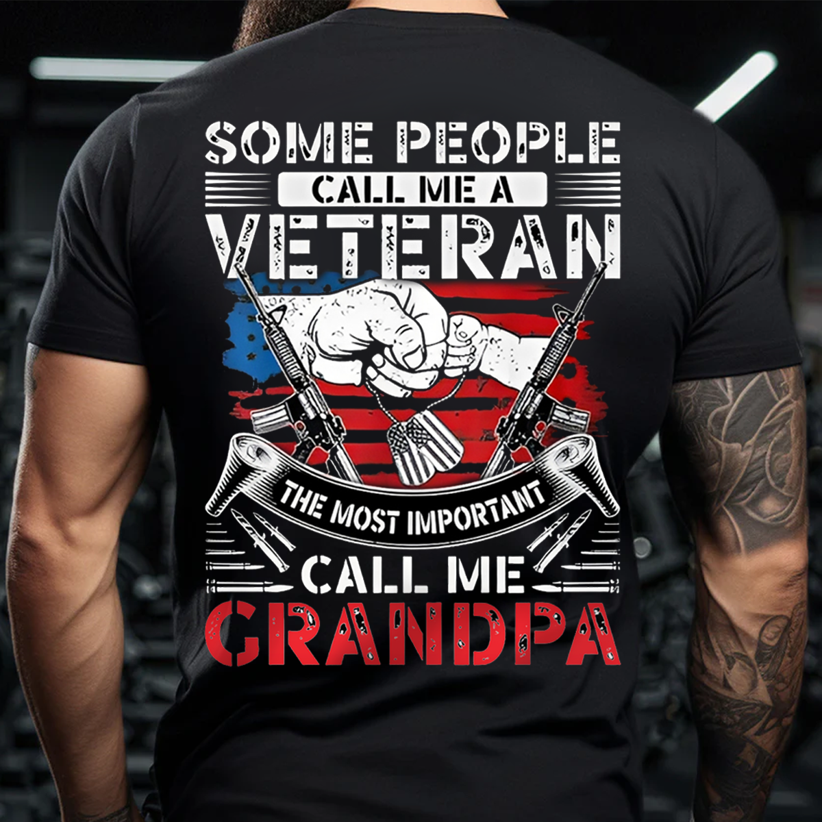 People Call Me Veteran The Most Important Call Me Grandpa T-Shirt – Military Veteran Grandpa Gift Tee