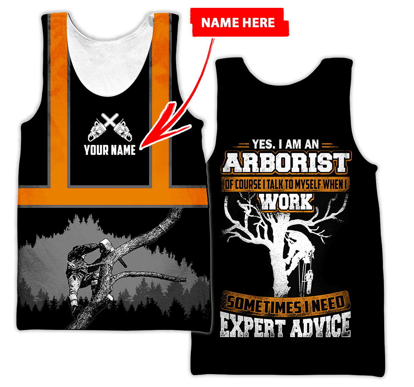 Arborist 3D Unisex Hoodie Custom Name