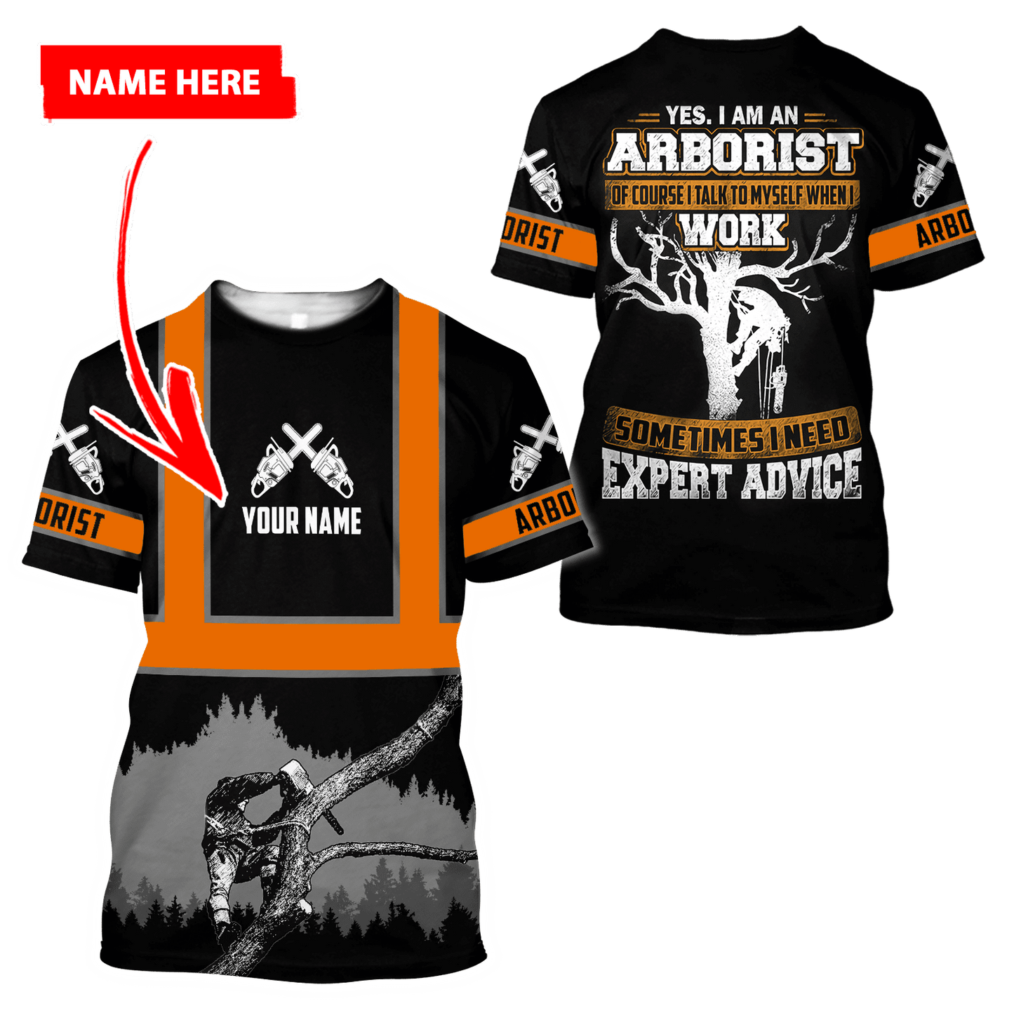 Arborist 3D Unisex Hoodie Custom Name