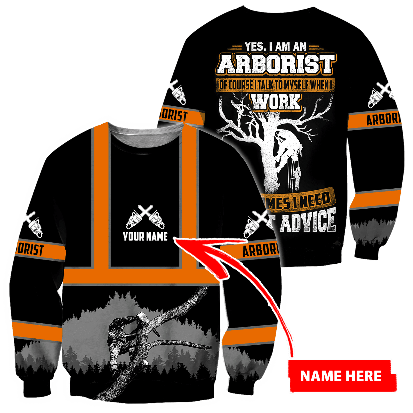 Arborist 3D Unisex Hoodie Custom Name