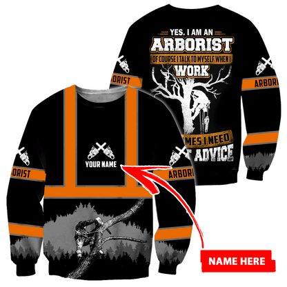 Arborist 3D Unisex Hoodie Custom Name