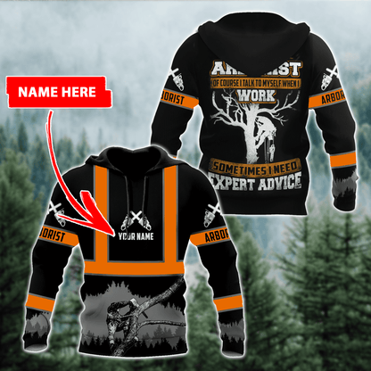 Arborist 3D Unisex Hoodie Custom Name