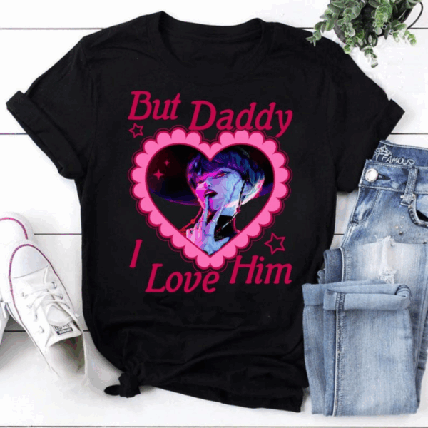 But Daddy I Love Him Baby Saja Shirt, Kpop Demon Hunter Villain Tee, Cute Gothic Fantasy K-Drama Fan Art Shirt, Demon Bias Aesthetic Top-HHT014, Casual Style