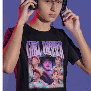 Abby Girl Dinner Shirt ,Kpop Demon Hunters Parody Tee, Funny Anime-Style Idol T-Shirt for Fans, Unisex, Basic style-HHT014, Simple Style
