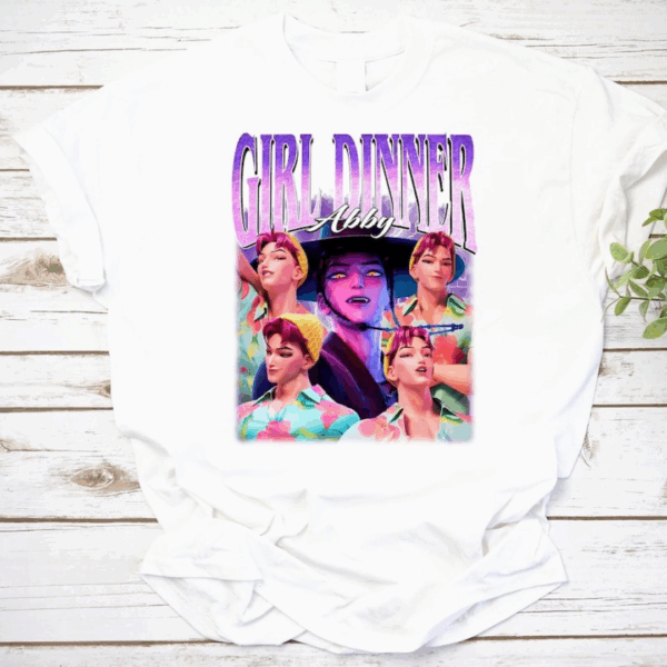 Abby Girl Dinner Shirt ,Kpop Demon Hunters Parody Tee, Funny Anime-Style Idol T-Shirt for Fans, Unisex, Basic style-HHT014, Simple Style