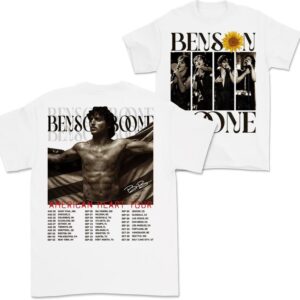Vintage Benson Boone Unisex Shirt, Hoodie and Sweater, Benson Boone America Heart Tour Oversize Tee for Fans HHT011, Vintage Fashion, Classic Styles for Everyone