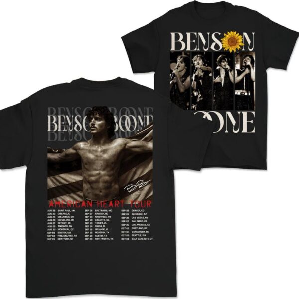 Vintage Benson Boone Unisex Shirt, Hoodie and Sweater, Benson Boone America Heart Tour Oversize Tee for Fans HHT011, Vintage Fashion, Classic Styles for Everyone