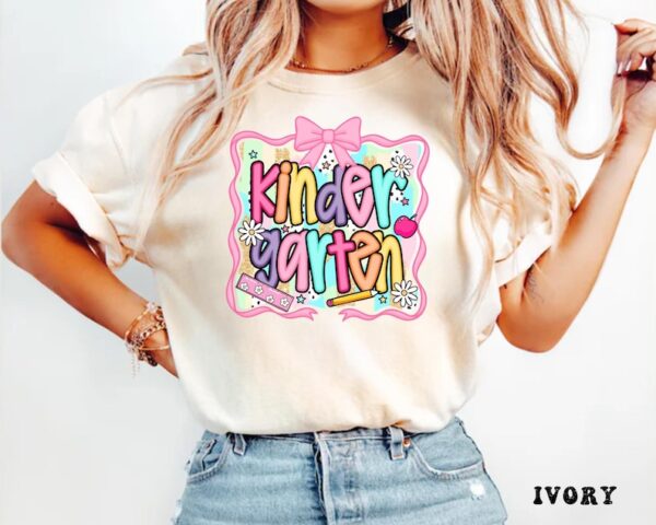 Kindergarten Teacher Shirt, Comfort Colors Tee, New Teacher Gift, First Day Of Kindergarten, Back to School-hht014, Cool Colors, Brighten Up Your Look