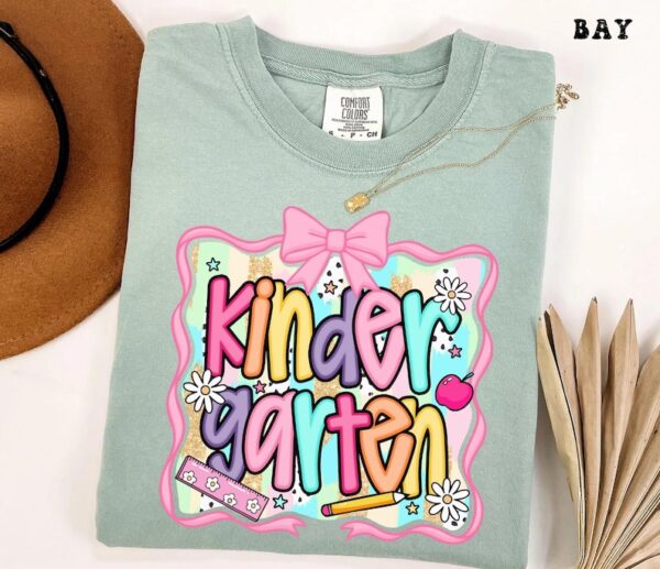 Kindergarten Teacher Shirt, Comfort Colors Tee, New Teacher Gift, First Day Of Kindergarten, Back to School-hht014, Cool Colors, Brighten Up Your Look