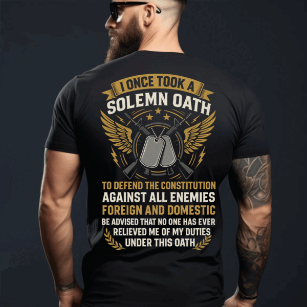 Retro Military Veteran Shirt, Hoodie & Sweater – “No One Relieved Me of My Oath” Army Pride Gift, HHT011
