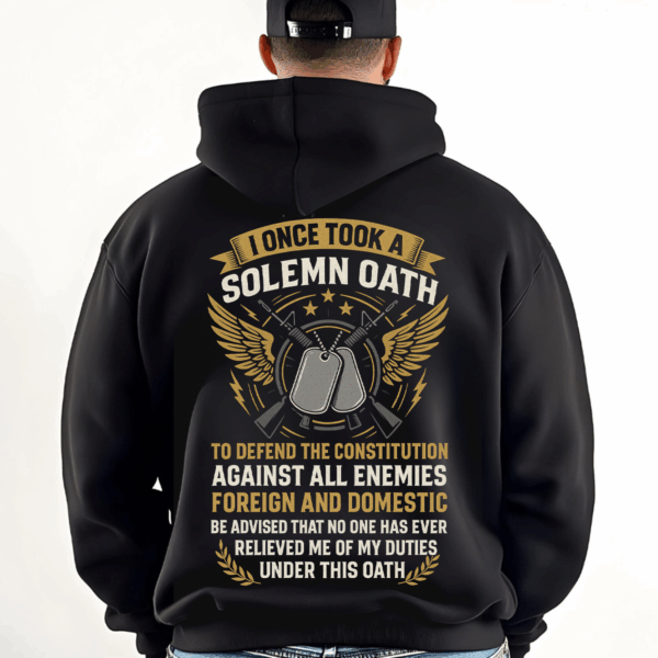 Retro Military Veteran Shirt, Hoodie & Sweater – “No One Relieved Me of My Oath” Army Pride Gift, HHT011
