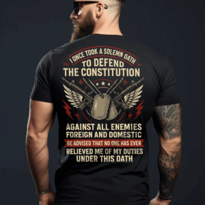 USA Veteran Oath T-Shirt, Sweater and Hoodie – I Took a Solemn Oath to Defend the Constitution, Patriotic Military Shirt for Men, HHT011
