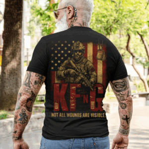 KFG Veteran T-Shirt, Sweater & Hoodie, Keep F’n Going Military Tee, “Not All Wounds Are Visible” Soldier Graphic Shirt, Patriotic USA Flag Apparel HHT011