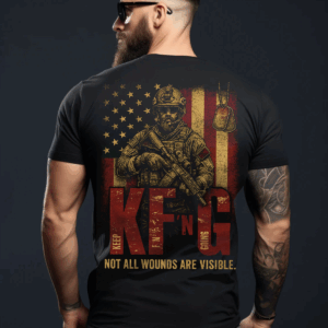 KFG Veteran T-Shirt, Sweater & Hoodie, Keep F’n Going Military Tee, “Not All Wounds Are Visible” Soldier Graphic Shirt, Patriotic USA Flag Apparel HHT011