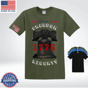 1776 T-Shirt, Patriot Veteran Shirt, Liberty Bell, Freedom America, Knives Out-HHT014, Gift For Him, Gift For Her