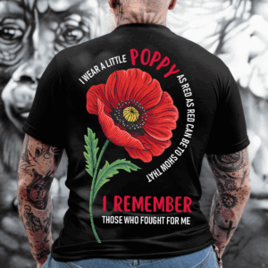 Vintage I Wear Red Poppy Flower Remember American Usa Veteran T-Shirt, Hoodie & Sweater, Veterans Day Gift For Him HHT011