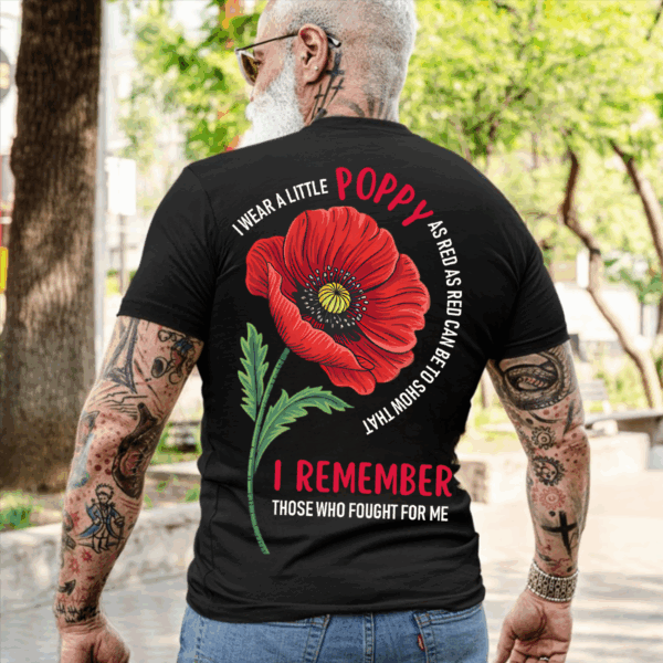 Vintage I Wear Red Poppy Flower Remember American Usa Veteran T-Shirt, Hoodie & Sweater, Veterans Day Gift For Him HHT011