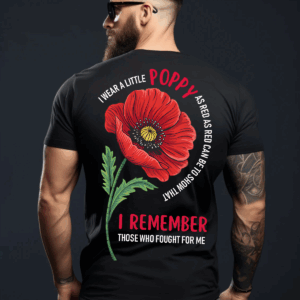 Vintage I Wear Red Poppy Flower Remember American Usa Veteran T-Shirt, Hoodie & Sweater, Veterans Day Gift For Him HHT011
