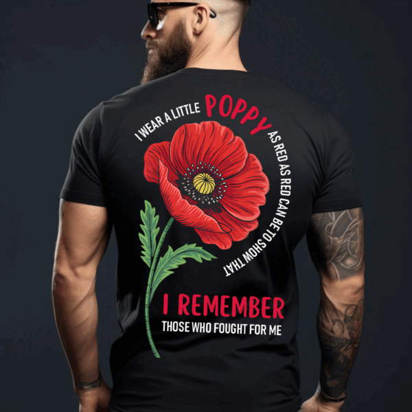 Vintage I Wear Red Poppy Flower Remember American Usa Veteran T-Shirt, Hoodie & Sweater, Veterans Day Gift For Him HHT011