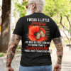 I Wear Red Poppy Flower Remember With Distressed Flag Veteran T Shirt, Hoodie & Sweater, American Tee