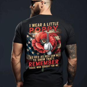 Patriotic Poppy Memorial T-Shirt, Sweater & Hoodie, Remember Those Who Fought for Me Veteran Remembrance Tee HHT011