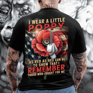 Patriotic Poppy Memorial T-Shirt, Sweater & Hoodie, Remember Those Who Fought for Me Veteran Remembrance Tee HHT011