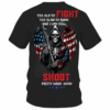 Veteran T-Shirt, Too Old to Fight, Too Slow to Run, But Still Shoot Pretty Darn Good, American Flag Skeleton Design