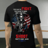 Veteran T-Shirt, Too Old to Fight, Too Slow to Run, But Still Shoot Pretty Darn Good, American Flag Skeleton Design