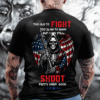 Veteran T-Shirt, Too Old to Fight, Too Slow to Run, But Still Shoot Pretty Darn Good, American Flag Skeleton Design