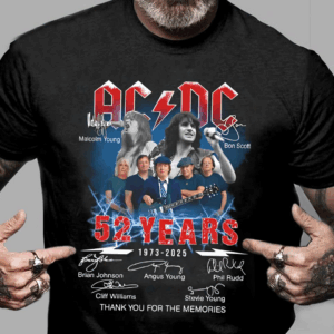 ACDC 52 Years of Rock Legends 1973 2025 , Thank You for the Memories, Graphic Shirt, Fun and Expressive