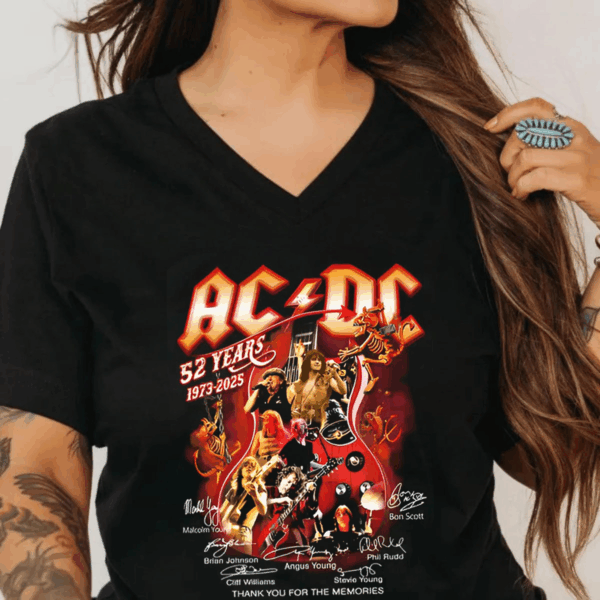 Rock History Lives On ACDC 52 Years Commemorative Shirt, Classic Styles, Never Go Out of Fashion