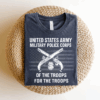 “Of the Troops, For the Troops” Military Police Corps T-Shirt, Hoodie & Sweater, U.S. Army Crossed Pistols & American Flag Veteran Tee HHT011